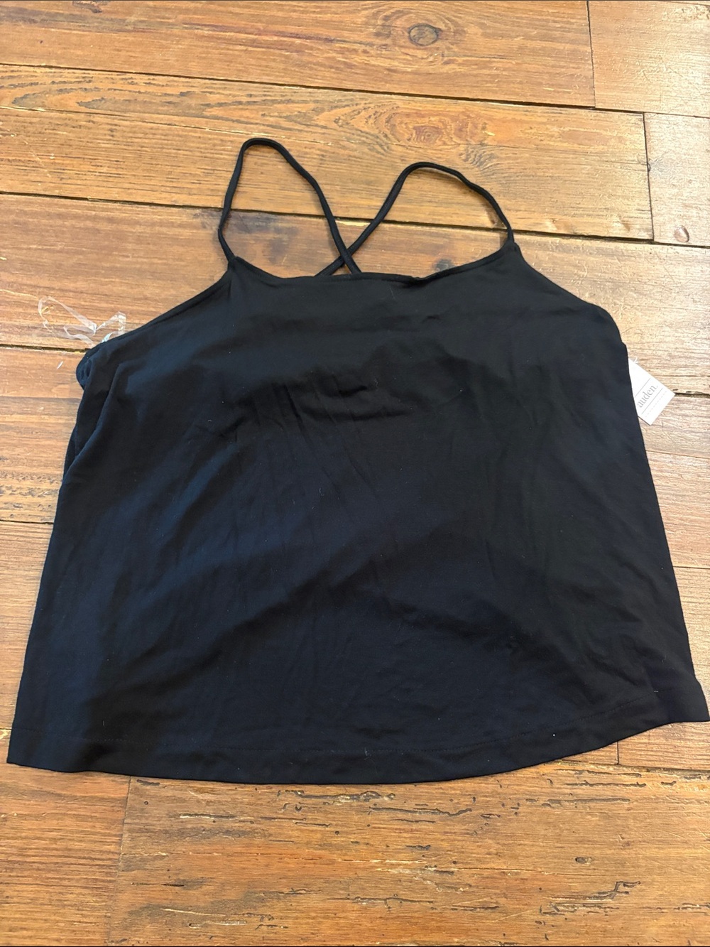 Auden Black Strappy Cross-Back Cami Tank